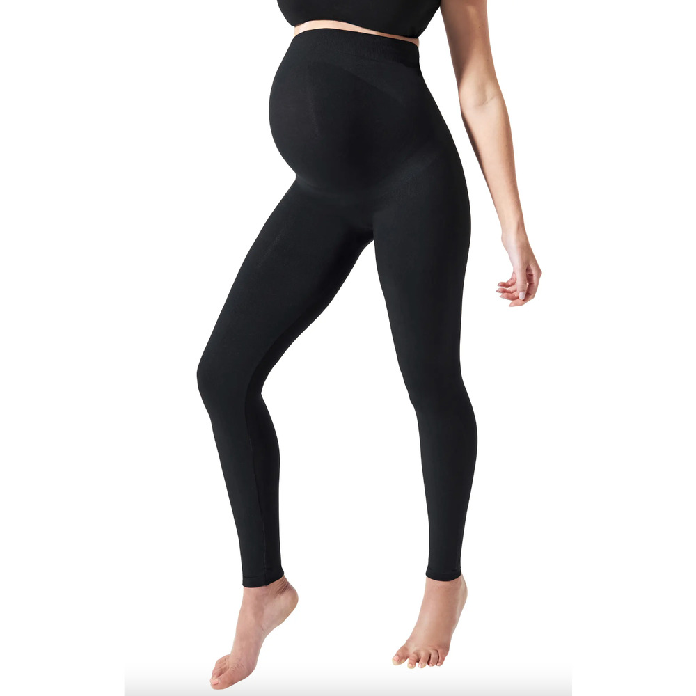 Blanqi Everyday Maternity Belly Support Seamless Leggings Black Size Medium